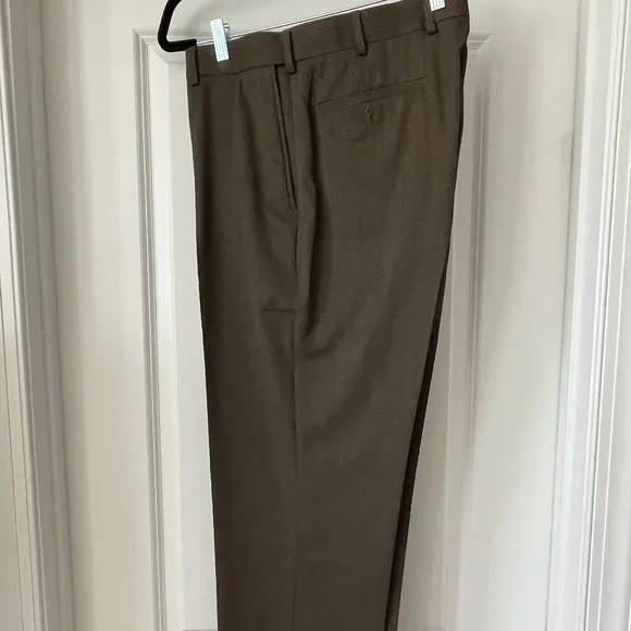strapless open back dress Vintage LR2 Louis Raphael Pants Fits Mens 34 x 26 Brown Pleated Dress –  Proper Vintage main image 1